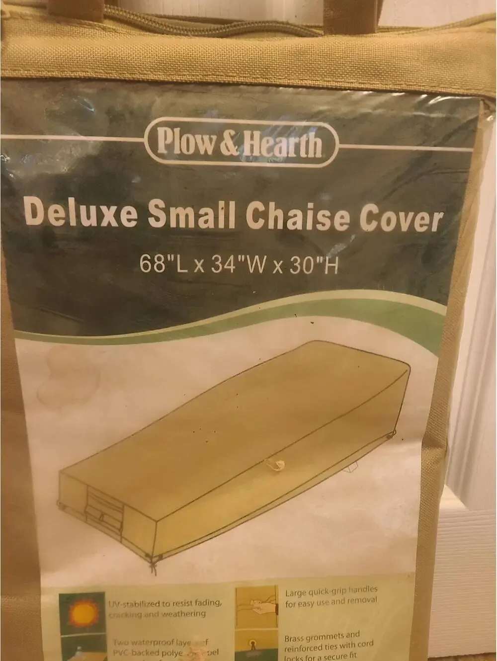 Plow & Hearth Outdoor Deluxe Small Chaise Cover New in Package 68x34x30